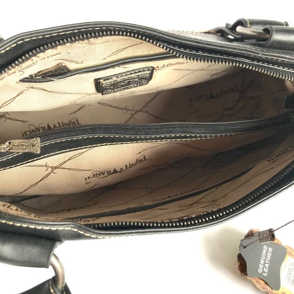 TRINITY RANCH Teal Tooled Genuine Leather Bag - Picture 13 of 15